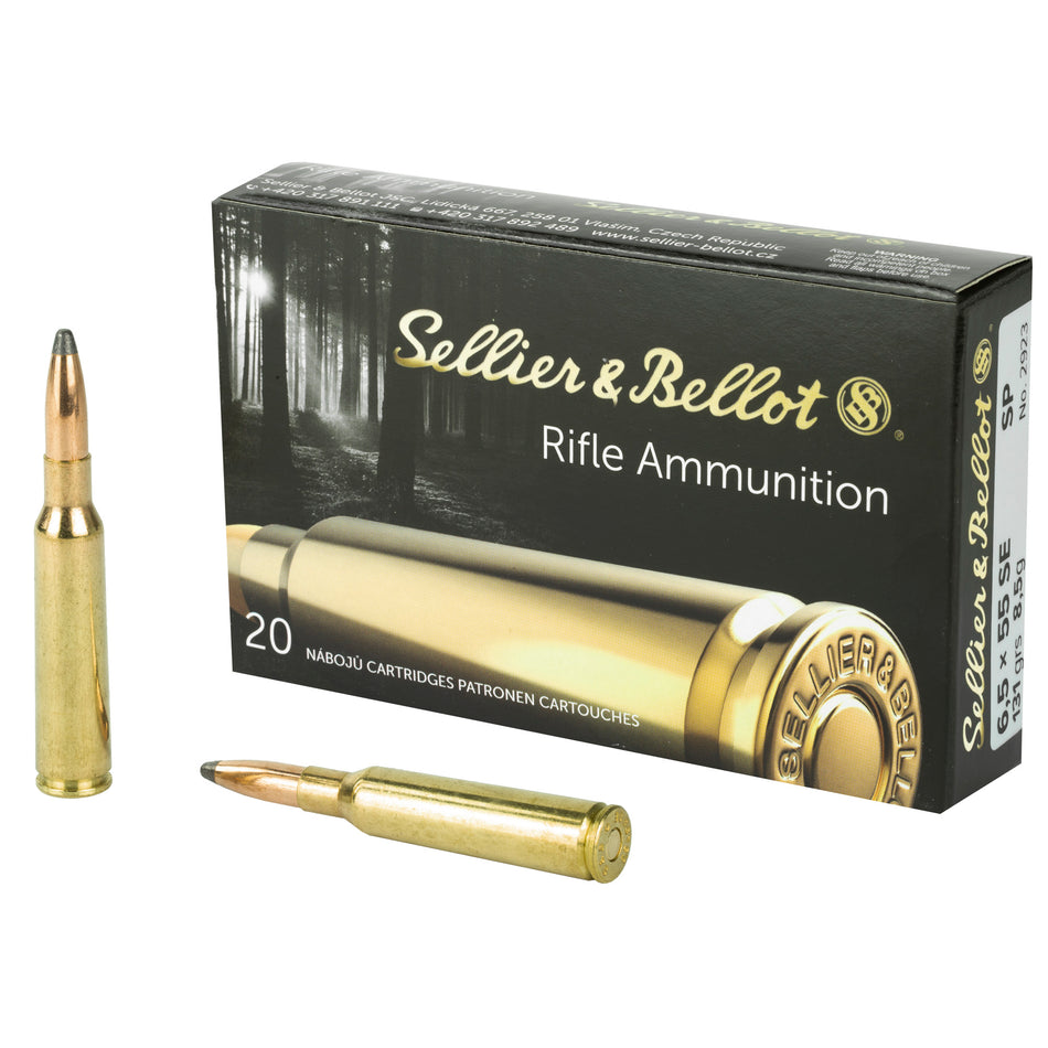 Sellier & Bellot (S&B) 6.5x55mm Swedish SB6555A 754908512393 Soft Point SP 131 Grain