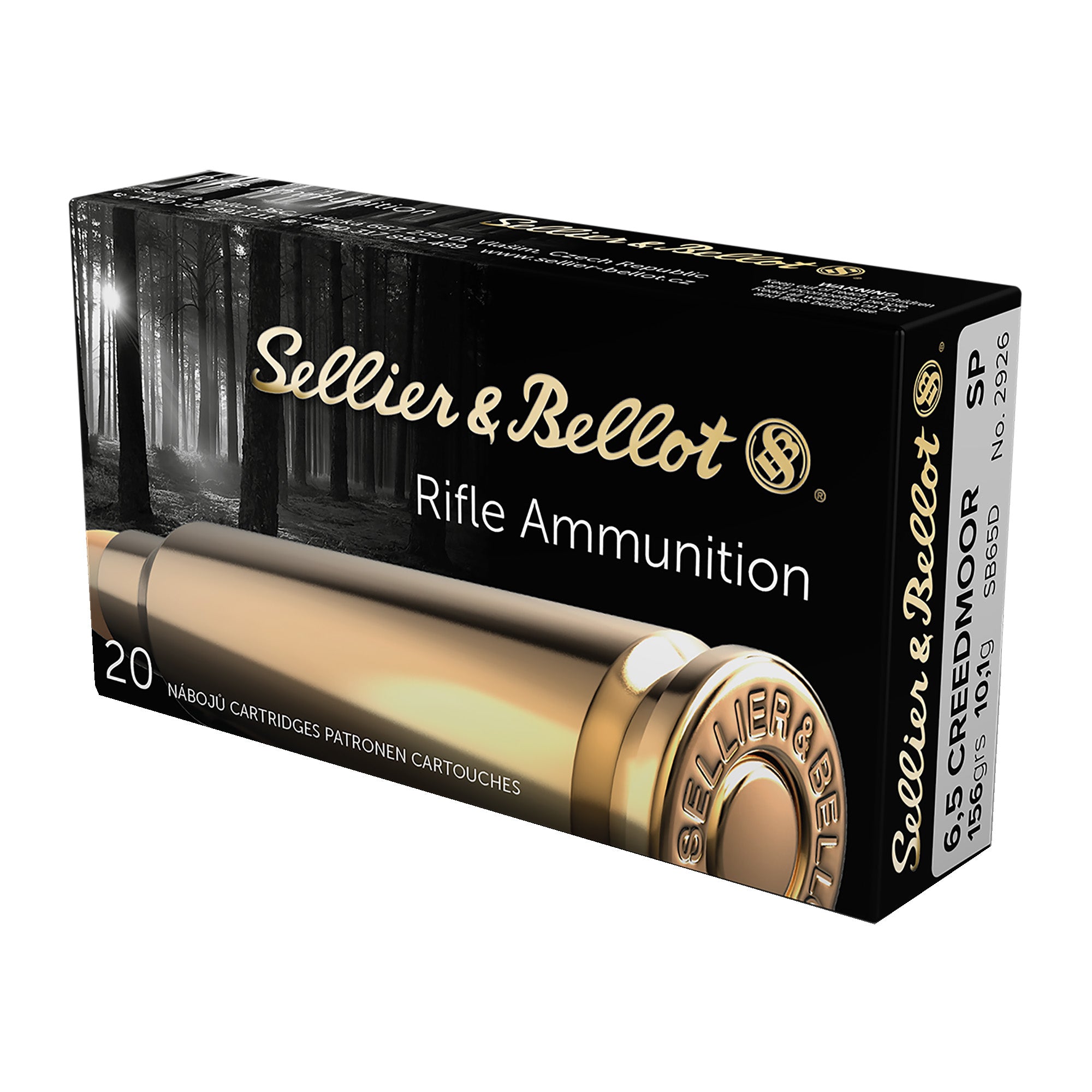 Sellier and Bellot 6.5mm Creedmoor Rifle Ammo Rifle Soft Point JSP 156 grain 