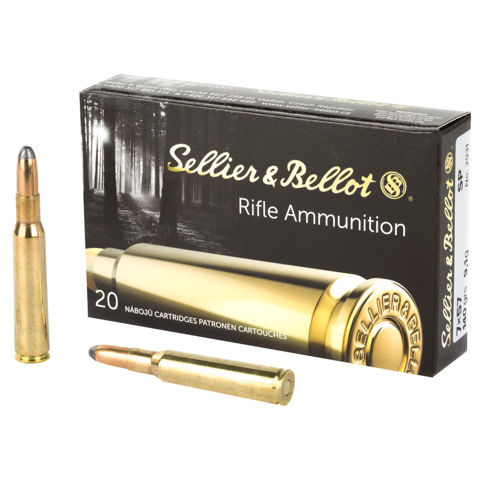 Sellier & Bellot (S&B) 7x57mm Mauser SB757B 754908511891 Soft Point SP 140 Grain