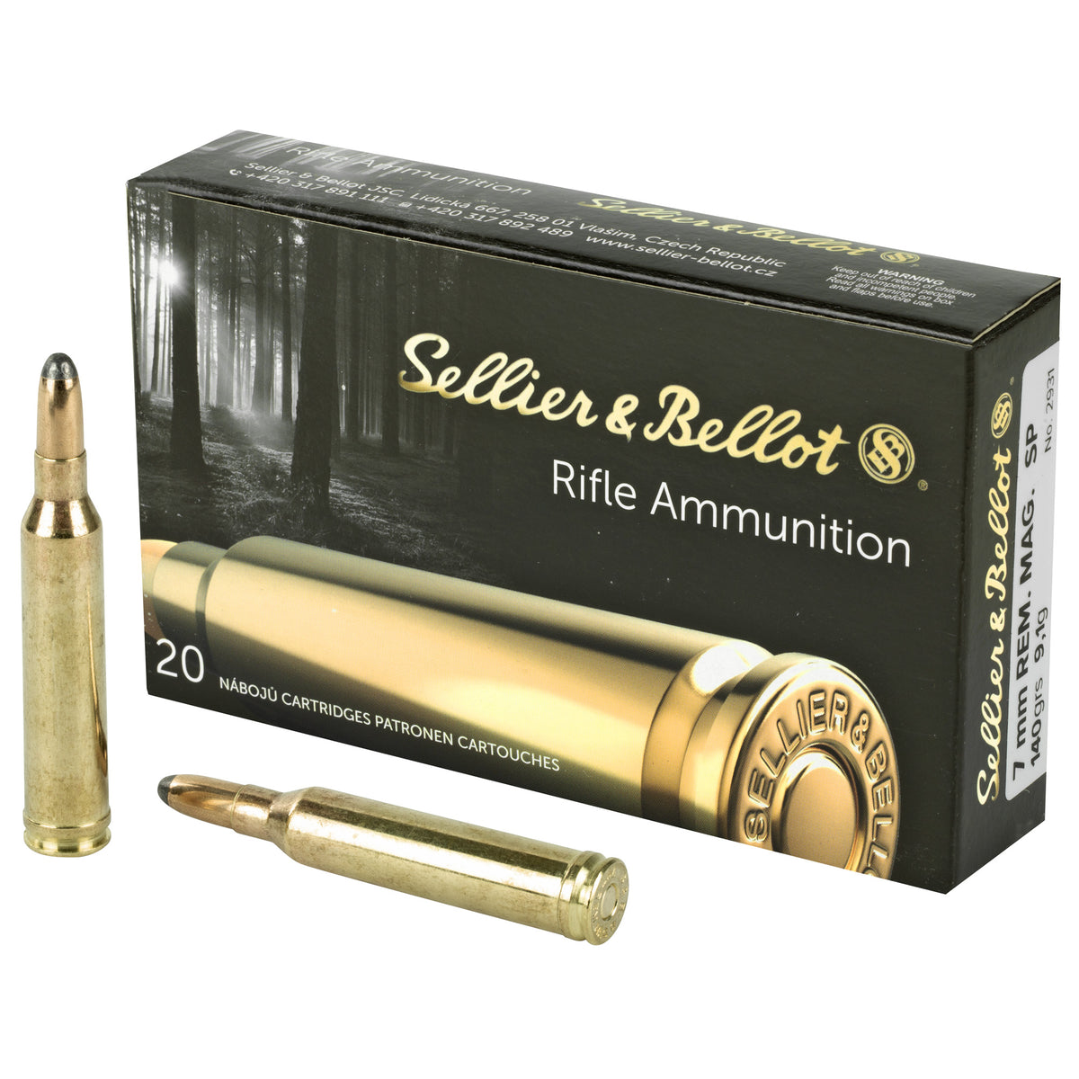 Sellier & Bellot (S&B) 7mm Remington Mag SB7B 754908511921 Soft Point SP 140 Grain