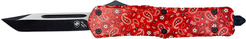 Templar Knife Small Out-the-Front Red Bandana 2.75" Tanto Black