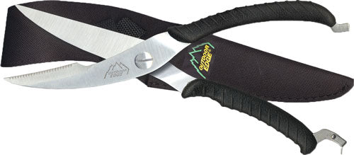 Outdoor Edge Game Shears Spring-Loaded 3.5" S/S Black w/ Nylon Sheath