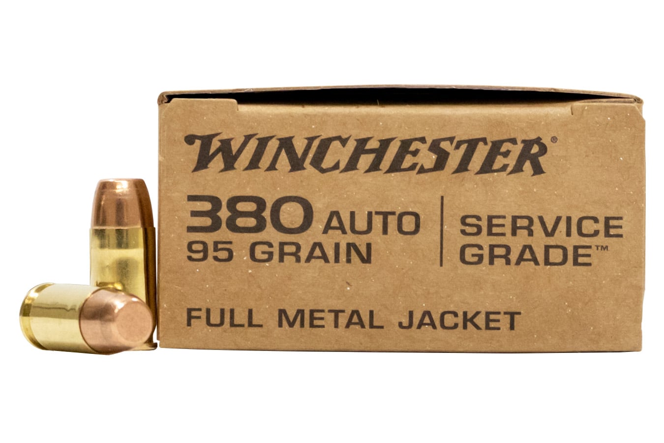 Winchester .380 ACP/Auto SG380W Service Grade Full Metal Jacket Flat Nose FMJFN 95 Grain