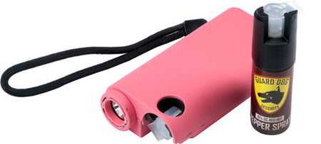 Guard Dog Pink Olympian Stun Gun with Light and Pepper Spray, 3-in-1