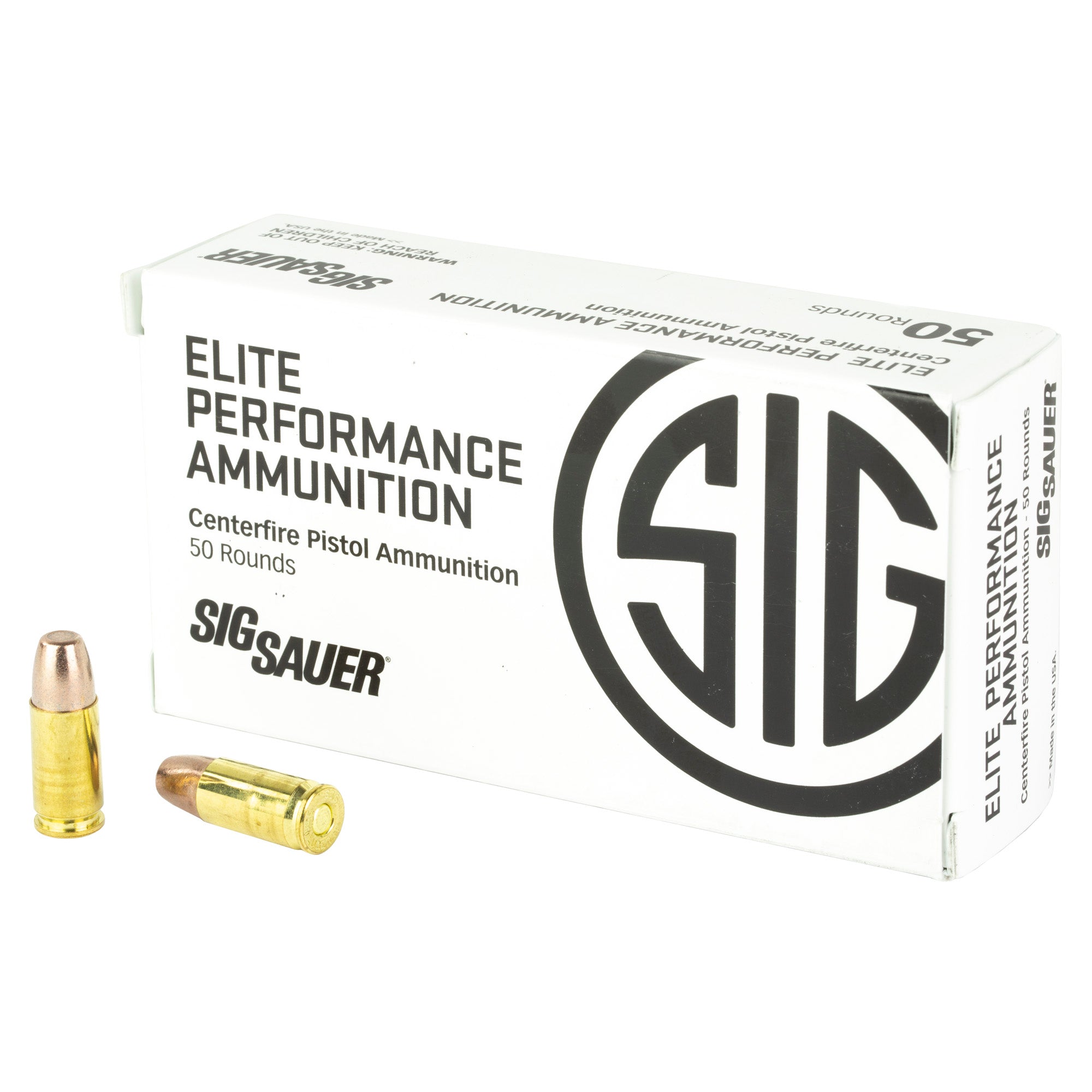 Sig Sauer 9mm Luger / Parabellum Handgun Ammo Elite Performance +P Frangible Solid 90 grain 