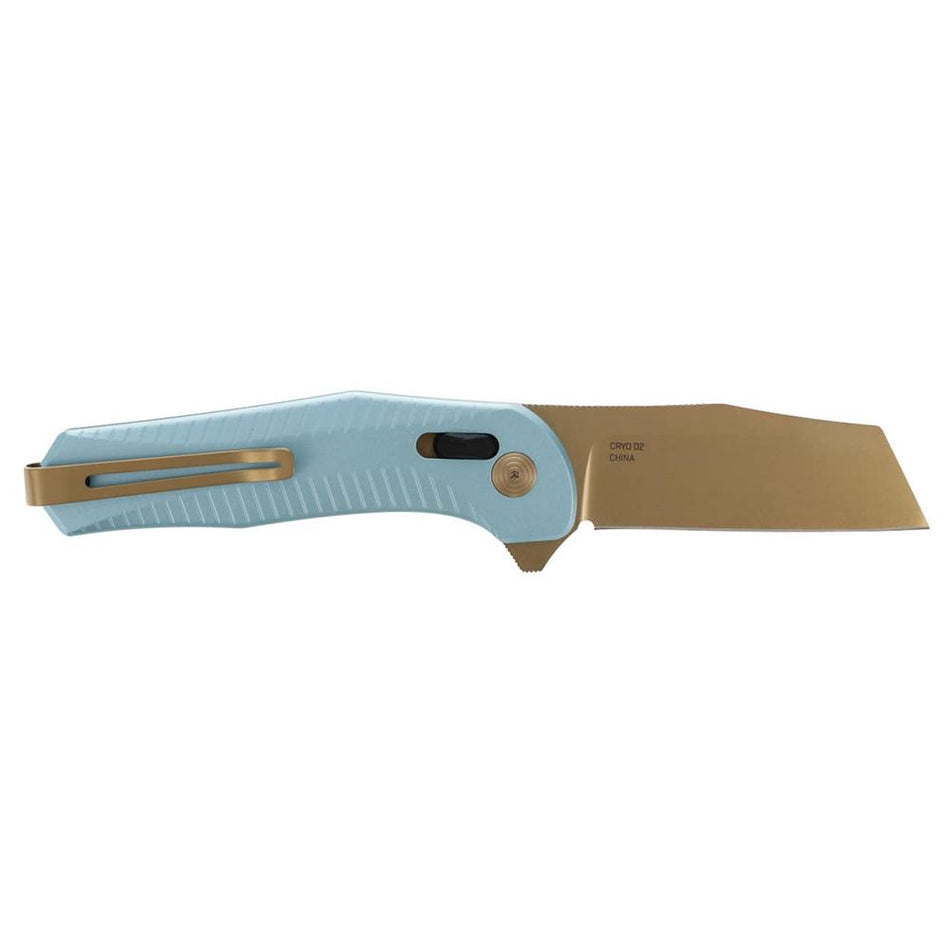 SOG Knives Diverge XR 3 Inch Sheepsfoot EDC Folding Knife Gold Light Blue