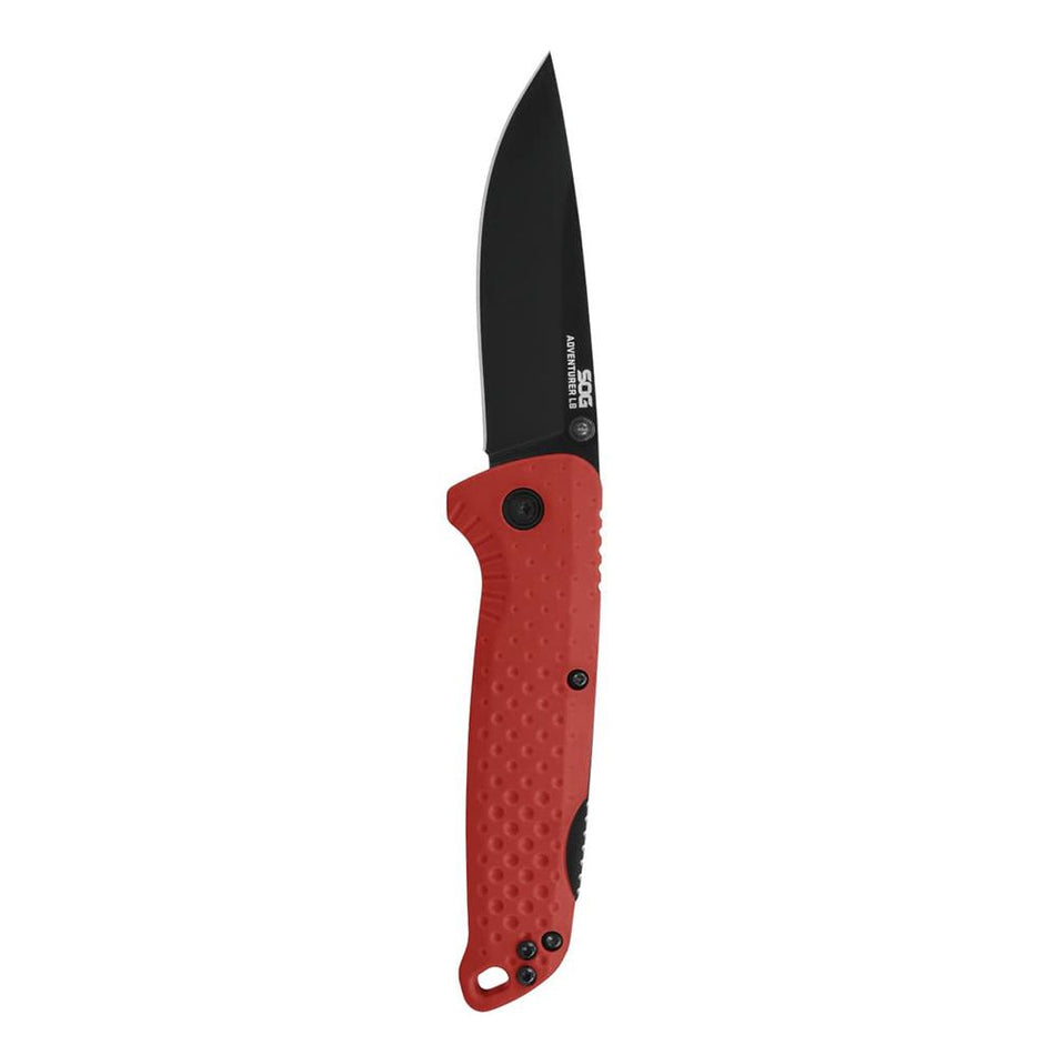 SOG Knives Adventurer LB 3" Drop Point Folding Knife Red Handle