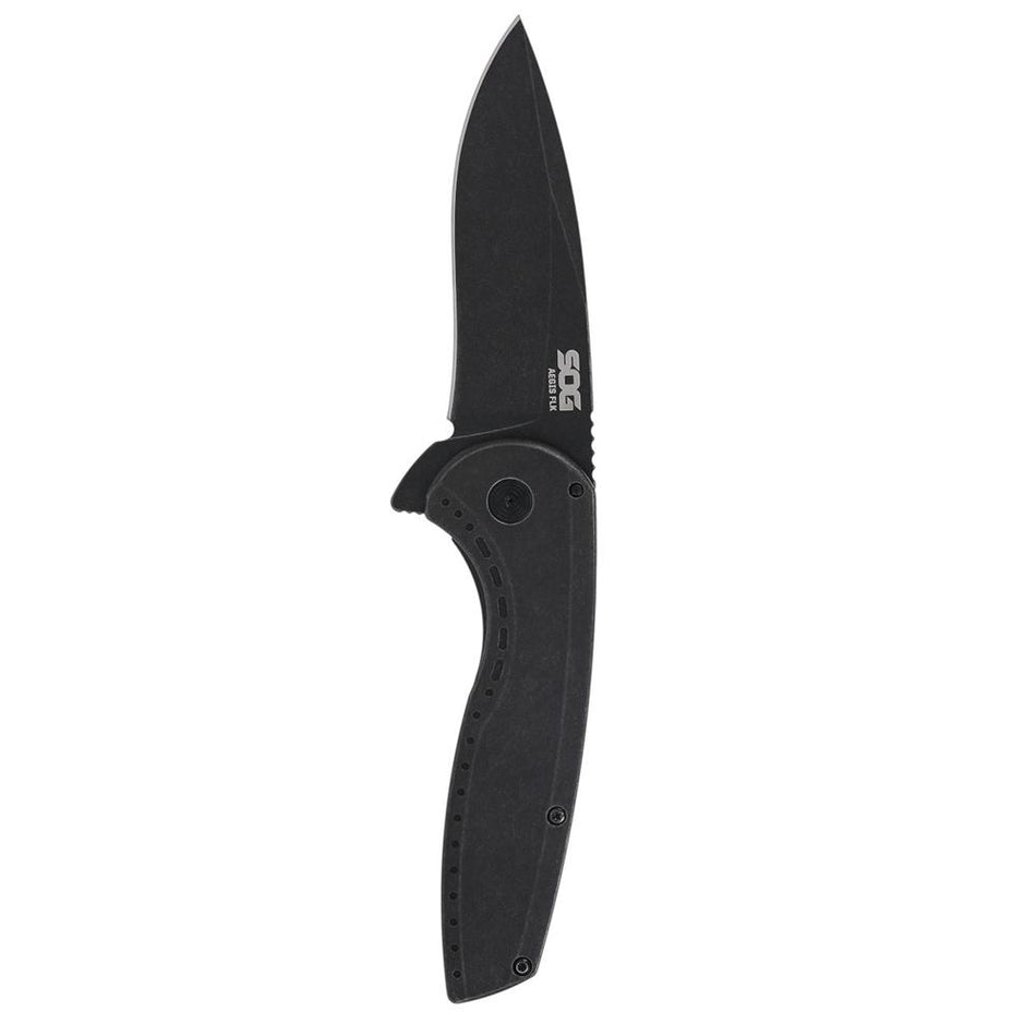 SOG Knives Aegis FLK 2.0 Folder 3-1/4" Drop Point Stonewash Black
