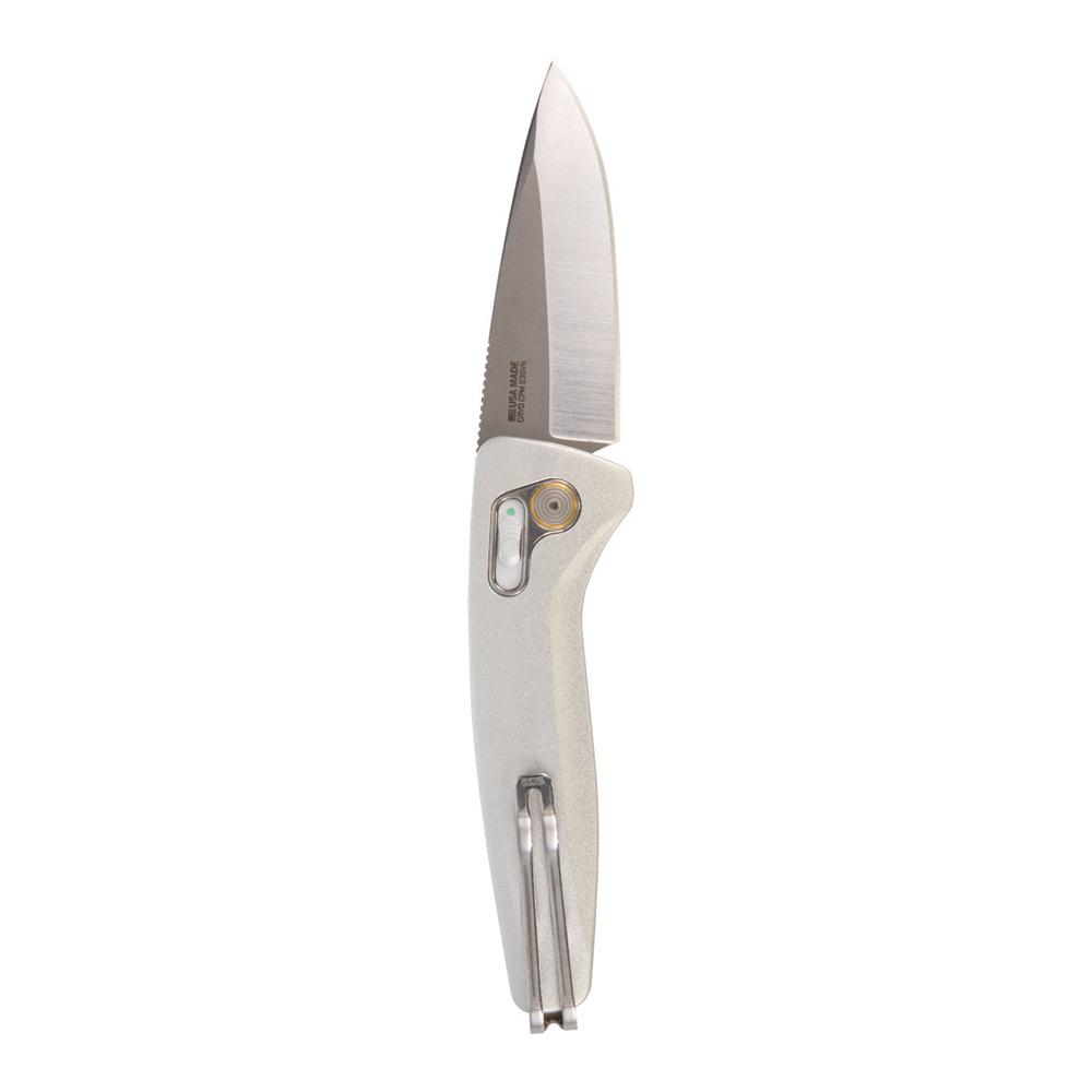 SOG One-Zero AU Automatic Folding Knife 3.1" CPM S35VN Drop Point Silver Chrome