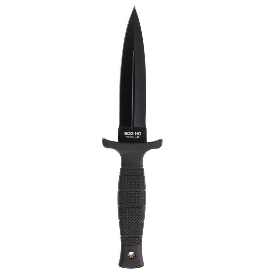 SOG Nightshade Fixed Knife 4.75" Spear Point Blade Black Tactical