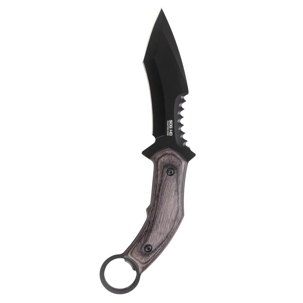 SOG Knives Phantom Edge Fixed Tanto Blade Knife 4-3/4" Black