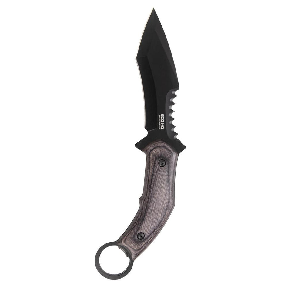 SOG Knives Phantom Edge Fixed Tanto Blade Knife 4-3/4" Black