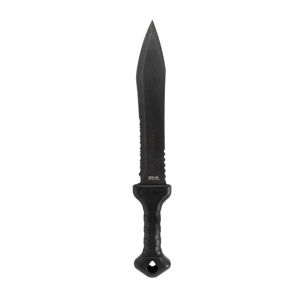 SOG Phantom Strike II Fixed Machete 12-3/5" Spear Point with Saw Black