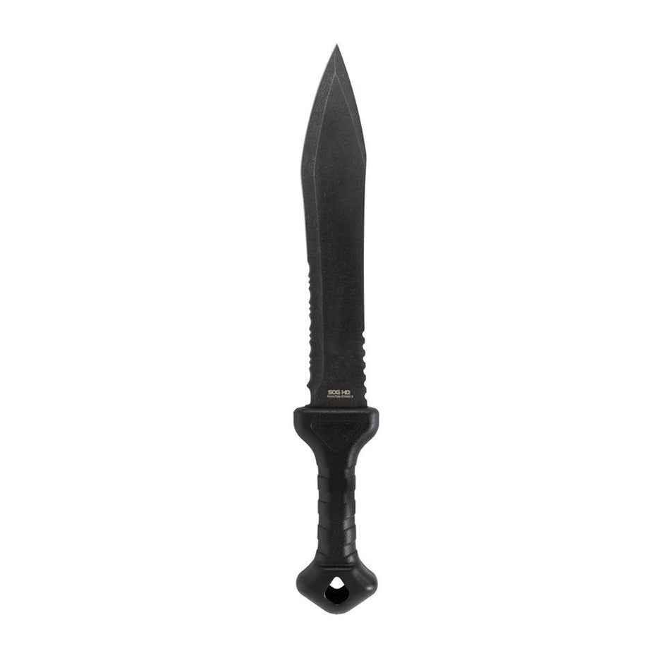 SOG Phantom Strike II Fixed Machete 12-3/5" Spear Point with Saw Black