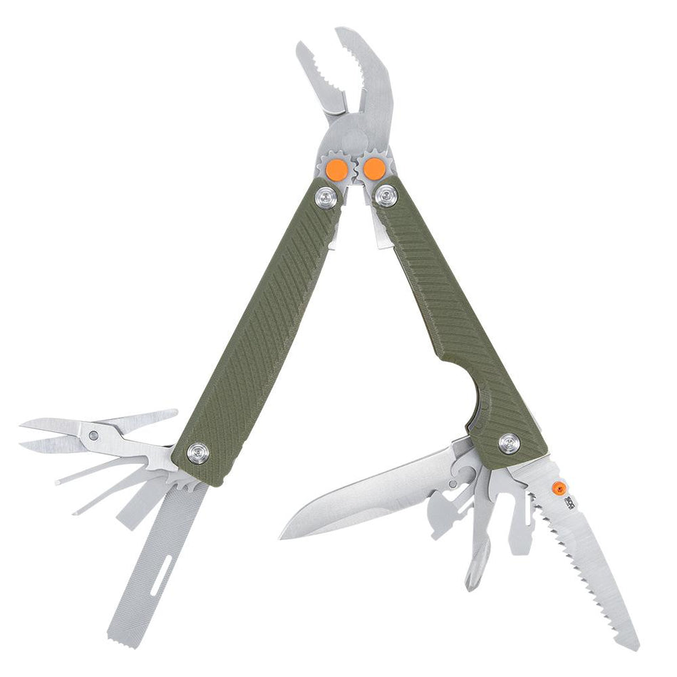 SOG Tellus Folding Multi-Tool with G-10 Handle OD Green