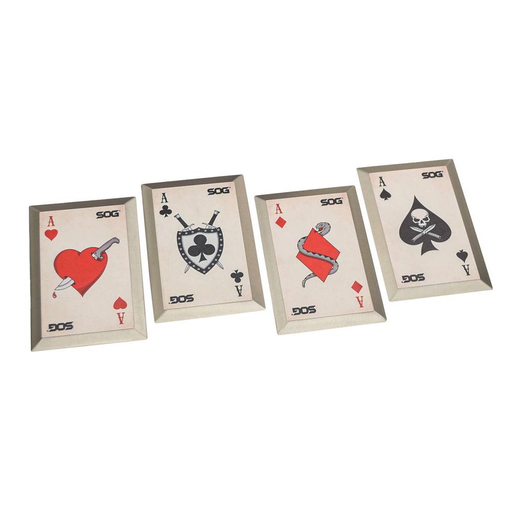 SOG Death Cards Stainless Steel Throwing Knives Set