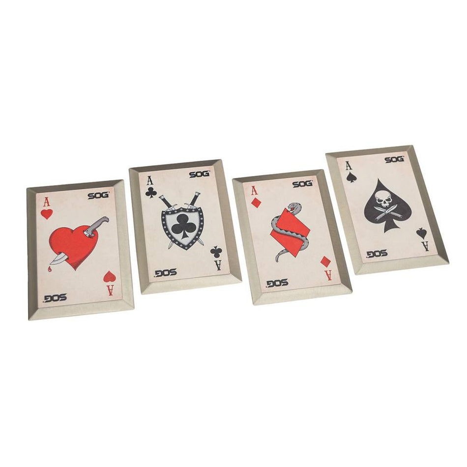 SOG Death Cards Stainless Steel Throwing Knives Set