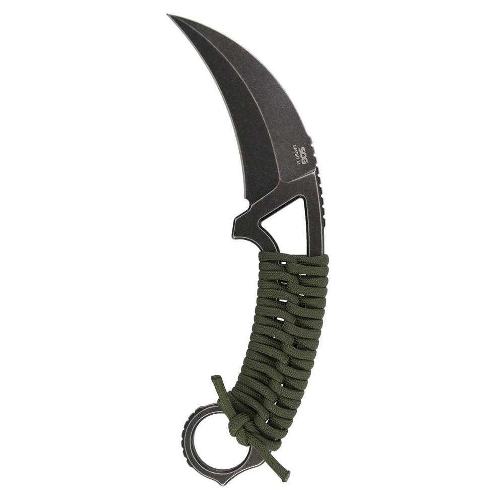 SOG Gambit XL 4" Karambit Fixed Knife OD Green Box