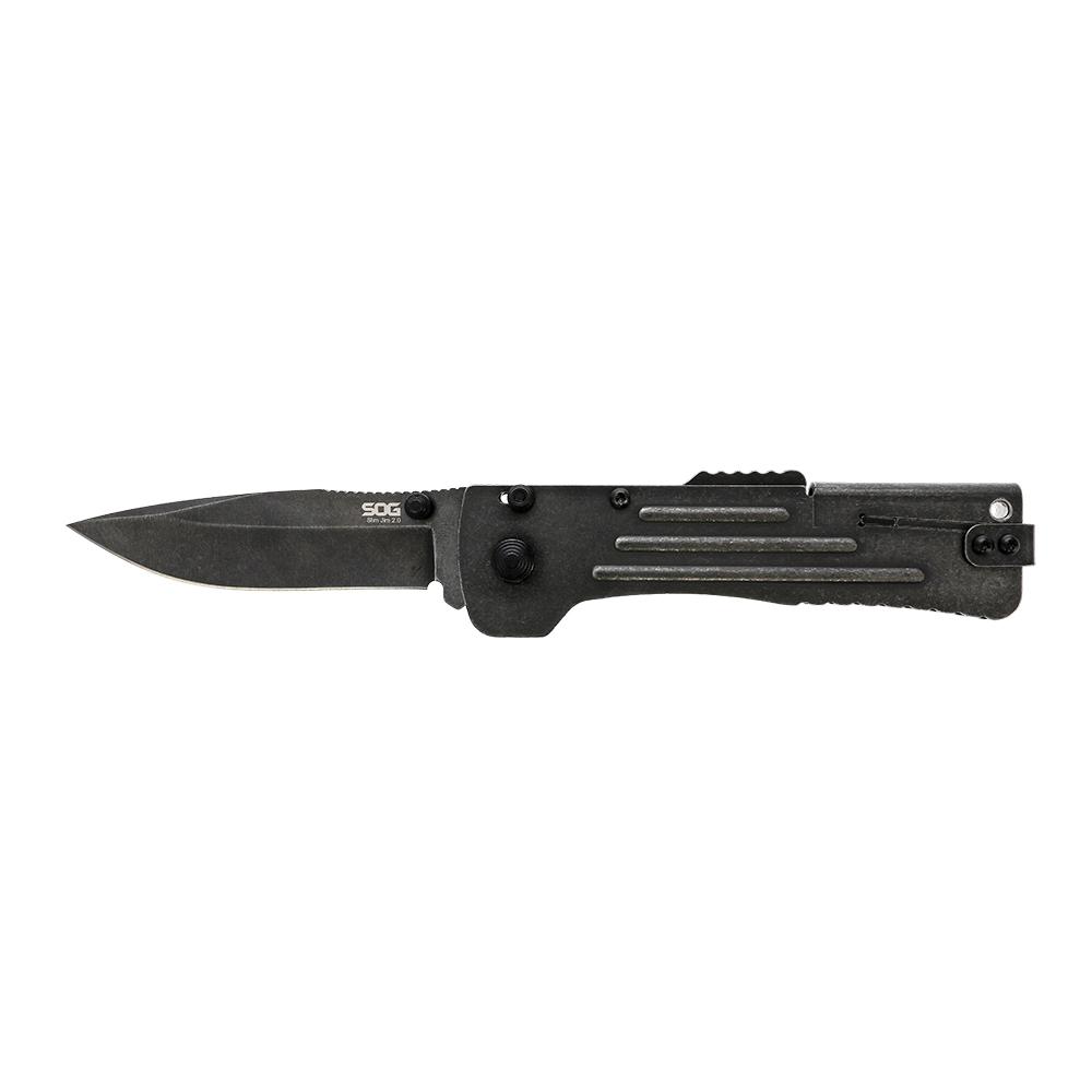 SOG Slim Jim 2.0 Assisted Open Folding Knife 3-1/5" Clip Point AUS-8 Steel Black Clam Pack