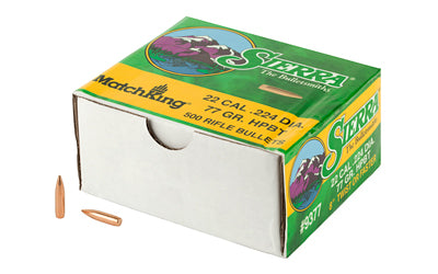 Sierra 9377 MatchKing .224 Dia 22 Cal 77 Grain Hollow Point BT Bullets 500 Count