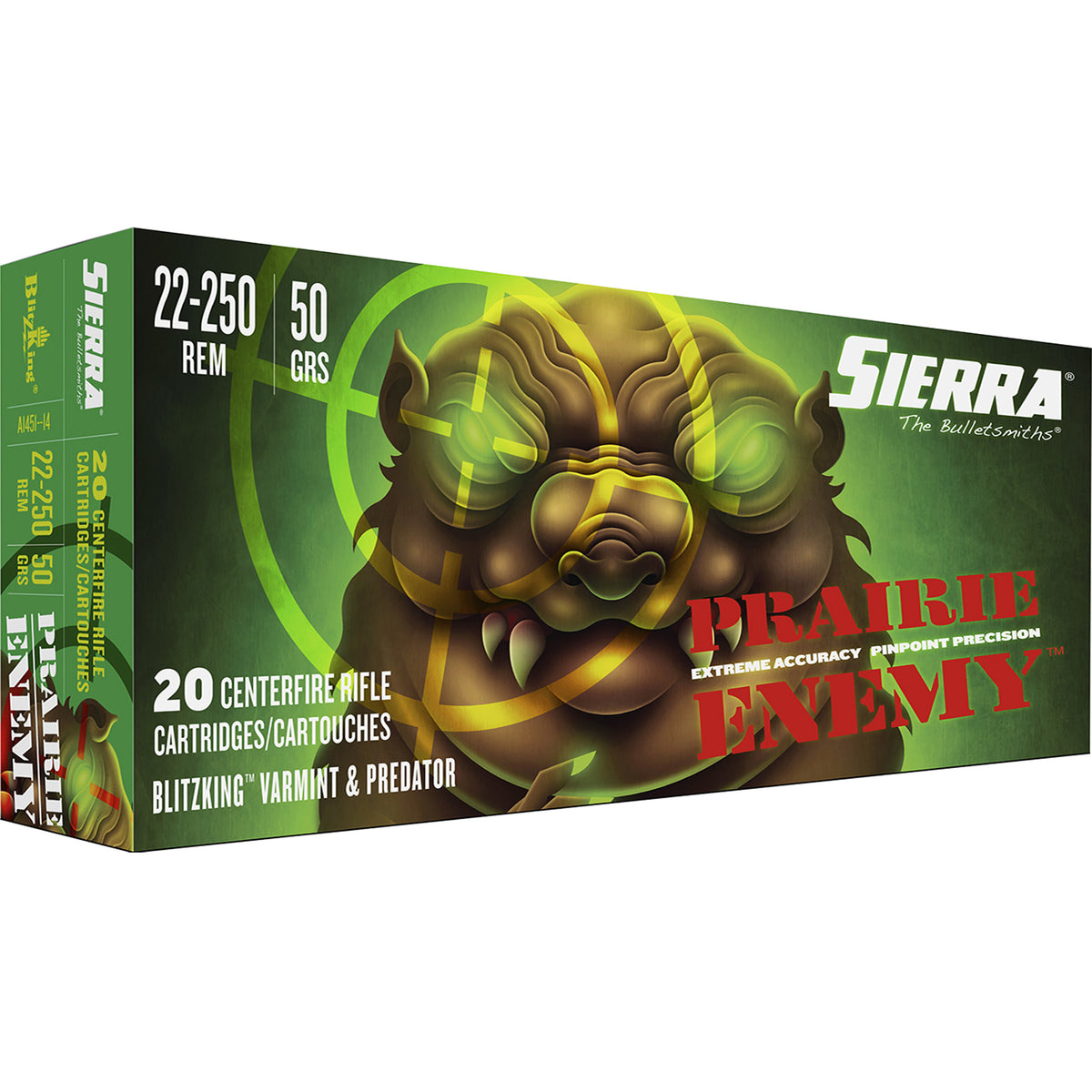 Sierra .22-250 Remington A145114 Prairie Enemy Ballistic Tip 50 Grain