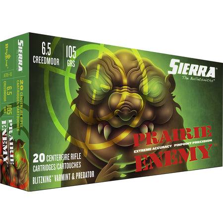 Sierra 6.5mm Creedmoor A178505 Prairie Enemy BlitzKing Polymer Tip 105 Grain