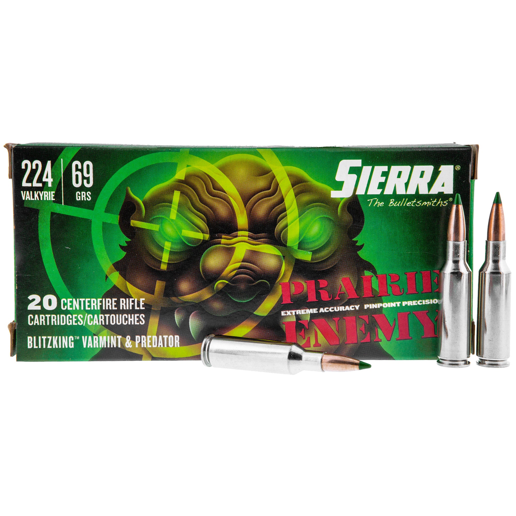 Sierra .224 Valkyrie A717112 Prairie Enemy Sierra BlitzKing 69 Grain