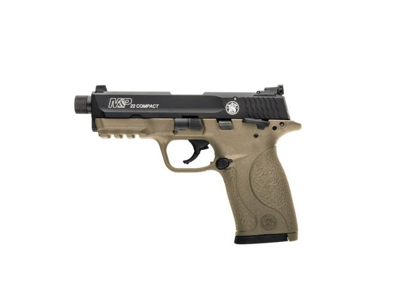 Smith & Wesson M&P Compact 22 LR 3.6" FDE Threaded Barrel Pistol, 10+1