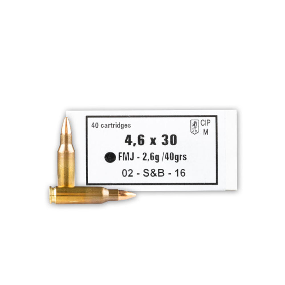 Sellier and Bellot 4.6X30mm HK Rifle Ammo Handgun Full Metal Jacket FMJ 40 grain 