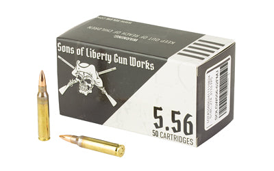 Sons of Liberty 5.56x45mm NATO Rifle Ammo  Full Metal Jacket FMJ 62 grain 