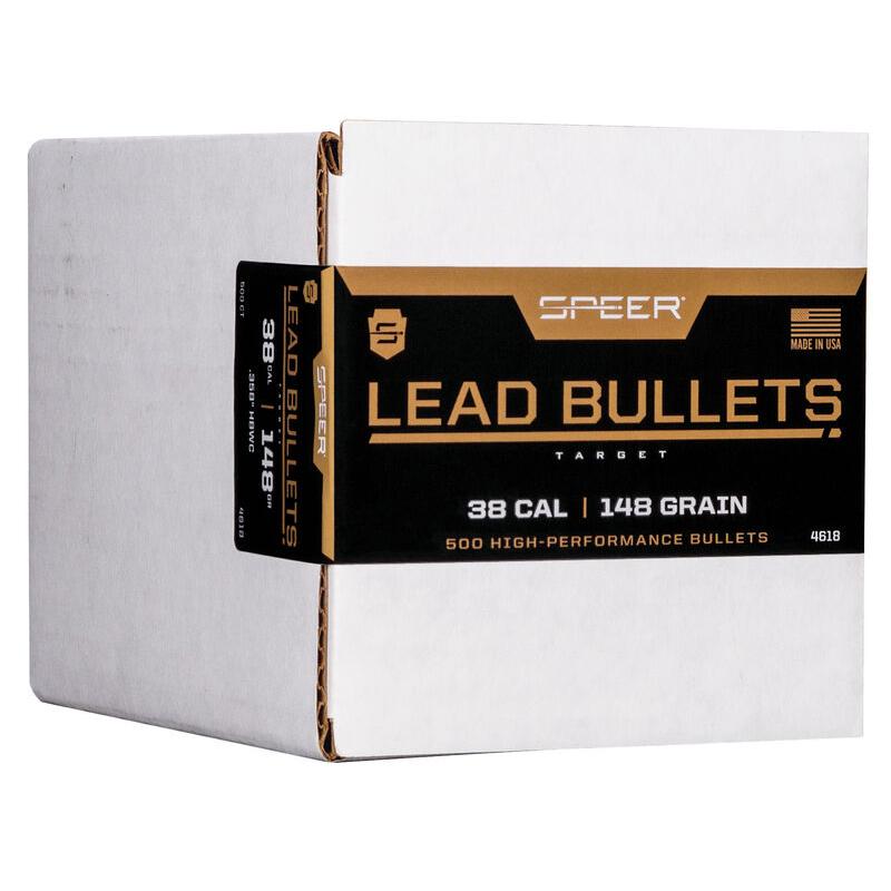 Speer 148gr Lead HBWC .358 Diameter Bulk Reloading Projectiles 500 Per Box