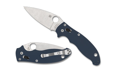 Spyderco Manix 2 CPM SPY27 Folding Knife 3.37" Drop Point Blade Blue G-10 Handle Ball Bearing Lock C101GPCBL2