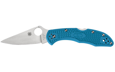 Spyderco Delica 4 Pocket Knife 2.90" Plain Edge Lightweight Blue FRN Handle C11FPBL