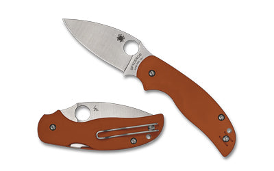 Spyderco Sage 5 CPM REX 121, 3" Drop Point Folder, Burnt Orange G-10 Scales C123GBORP