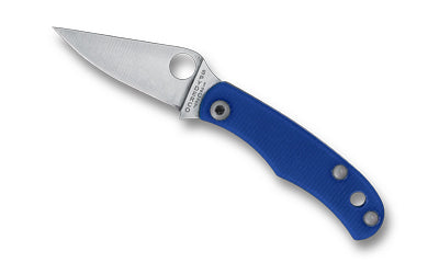 Spyderco Bug Pocket Knife 1.27" Drop Point Blade 12C27 Steel Blue G-10 Scales C133GBLP
