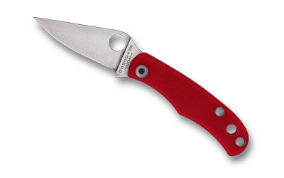 Spyderco Bug Slipjoint Micro Folder, 12C27 Blade, 2.94" OAL, Red G-10 Handle, Satin Finish
