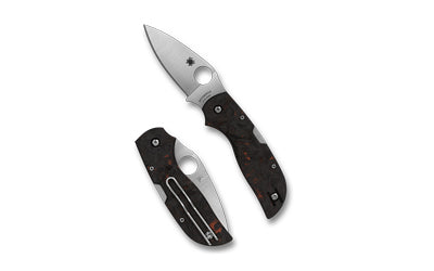Spyderco Chaparral Pocket Knife 2.8" Drop Point Blade CTS XHP Stainless Red Fatcarbon Carbon Fiber C152CFRDP