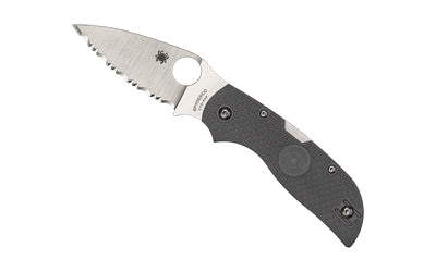 Spyderco Chaparral FRN Folding Knife, Serrated SpyderEdge, 2.8" XHP Steel, Gray Handle C152SGY