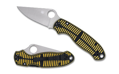 Spyderco Para 3 Salt CPM MagnaCut Folding Knife 2.93" Drop Point Blade Satin Silver Yellow Black G-10 Compression Lock C223GBKYLMCP