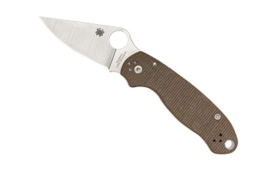 Spyderco Para 3 CruCarta, CPM CRU-WEAR Blade, Brown Micarta Handle, Satin Finish, 2.92" Folding Knife C223MPCW