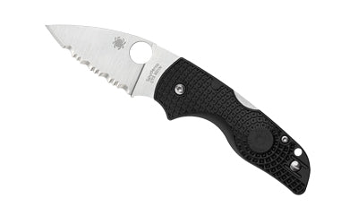 Spyderco Lil Native Lightweight, CTS BD1N Serrated Blade, Black FRN Handle, Satin Finish, 2.43" Folding Knife C230SBK