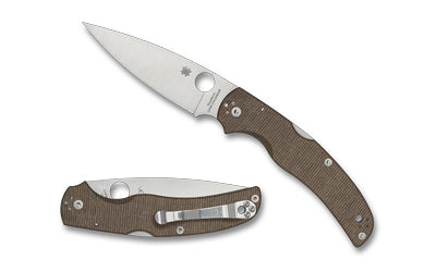 Spyderco Native Chief Pocket Knife 4.08" Drop Point Blade CPM CRU-WEAR Brown Micarta Handle C244MPCW