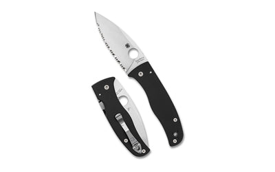 Spyderco Bodacious 3.66" CPM S30V Serrated Folder, Satin Finish, Black G-10 Handle C263GS
