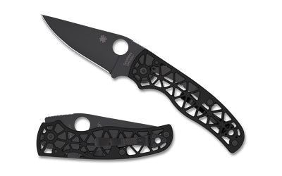 Spyderco Edgerati Black, 3.57" CPM S30V DLC Clip Point Blade, Black Aluminum Scales C266BKALBKP