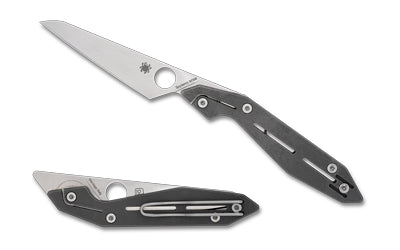 Spyderco NAND SlipIt Folder, 3.19" M398 Wharncliffe Blade, 7.49" OAL, Gray Titanium Handle
