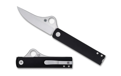 Spyderco Essenza Pocket Knife 3.19" Straight Back N690Co Stainless Black Aluminum Handle C272ALBKP