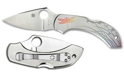 Spyderco Dragonfly Pocket Knife 2.313" VG-10 Stainless Steel Dragonfly Etch Pattern C28PT