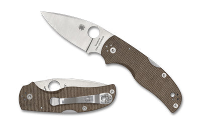 Spyderco Native 5 Pocket Knife 2.95" Drop Point Blade CPM CRU-WEAR Brown Micarta Handle C41MPCW5