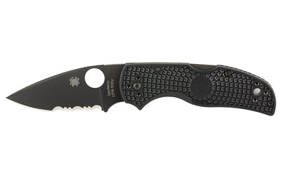 Spyderco Native 5 Pocket Knife 2.95" Black Blade Partially Serrated Lightweight FRN Handle C41PSBBK5