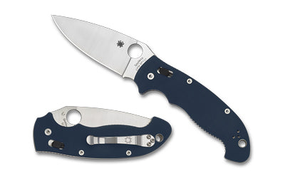 Spyderco Manix 2 XL CPM SPY27 Folding Knife 3.85" Drop Point Blade Blue G-10 Handle Ball Bearing Lock C95GPCBL2